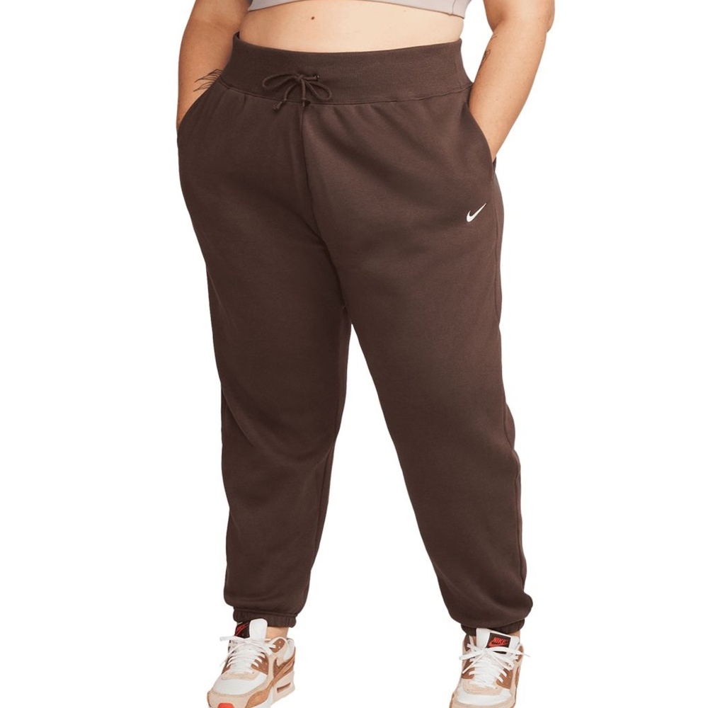 Nike - Phoenix Fleece High Rise Relaxed Brown Sweatpants Pull On Sweats - 3X